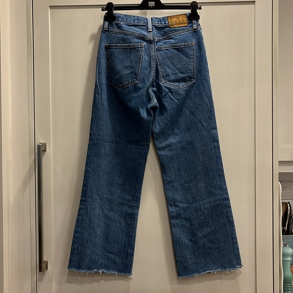 NWOT The Farrah Wide Leg Denim Forum button fly high rise blue denim jeans - Picture 8 of 14